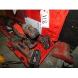 MILWAUKEE CORDLESS TOOL SET, (3) BATTERIES