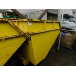 SELF DUMPING FORKLIFT BIN, 77" X 82" X 58" HIGH