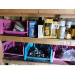 (2) SHELVES OF CAT PARTS FILTERS, BRAKE PADS, FITTINGS