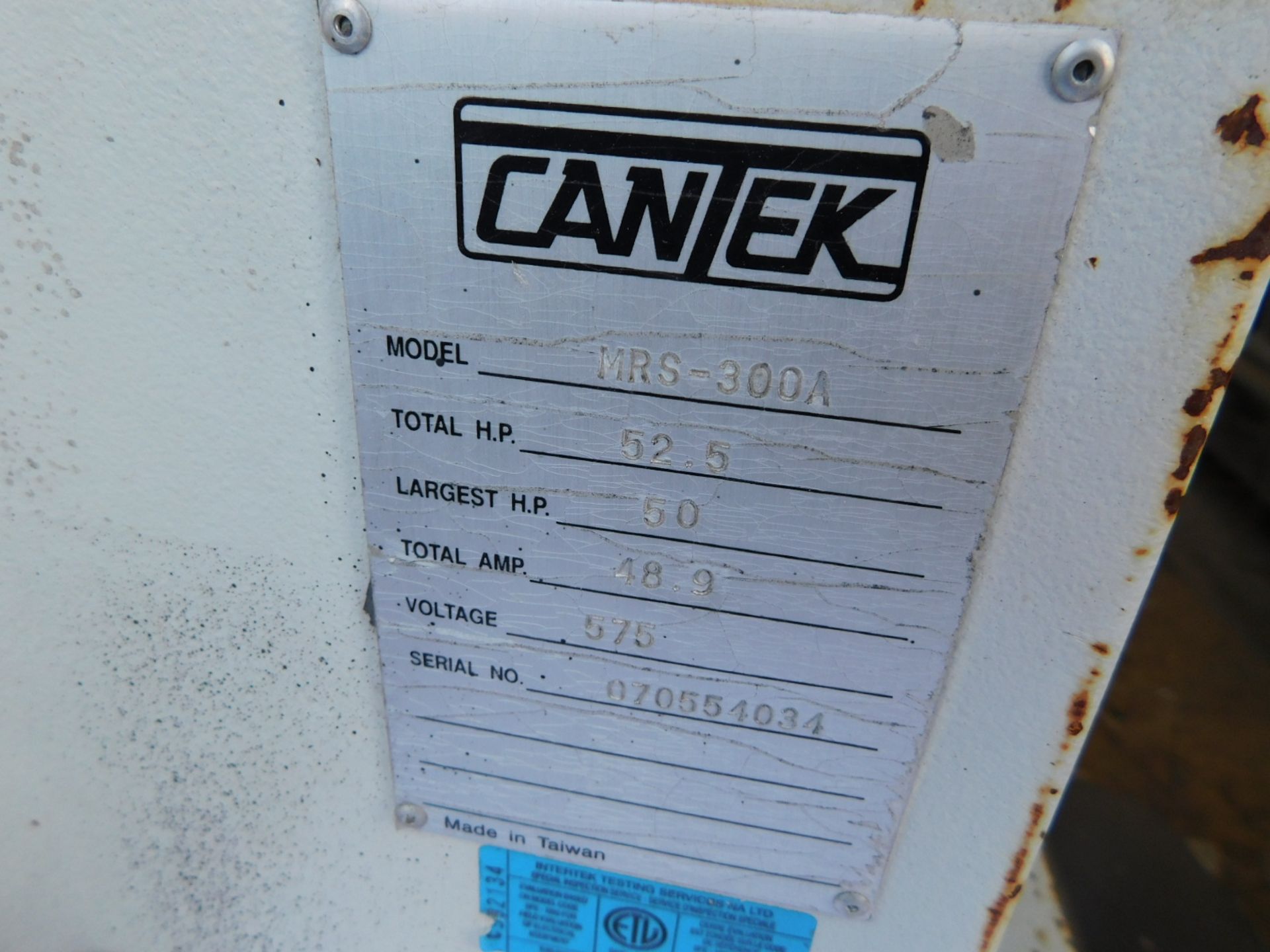 CANTEK MRS - 300A MULTIRIP SAW, 50HP, 575V, S/N 070554034, (CONDITION UNKNOWN) - Image 5 of 5