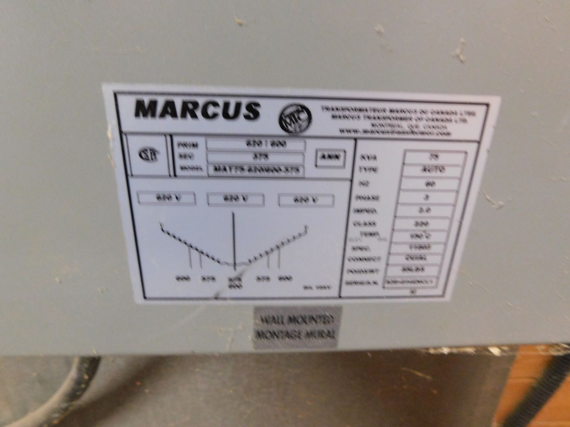 MARCUS 75KVA 620/600-575V AUTO, 3PH - Image 2 of 2