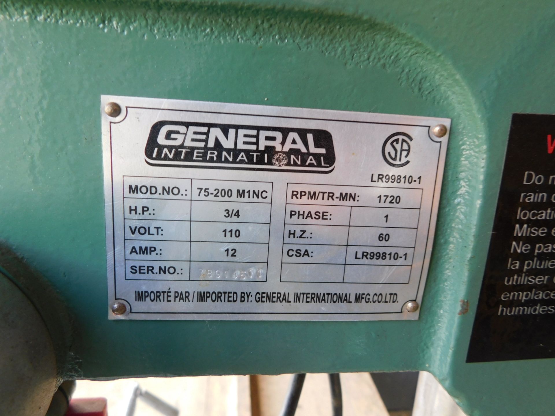 GENERAL 75-200 M1NC DRILL PRESS, 1PH - Image 2 of 2