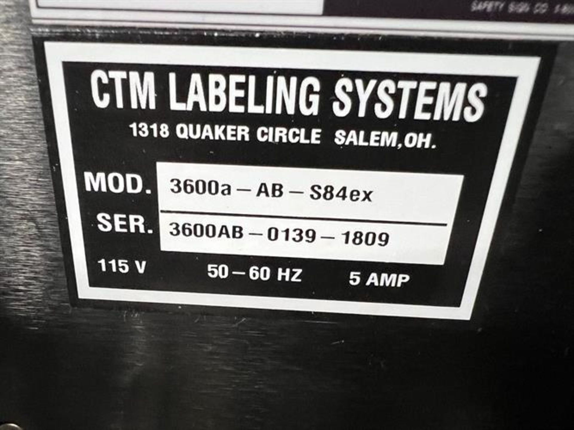 CTM Labeling Systems Model 3600a-AB-S84ex Print & Apply Labeler - Mounted on a 144" long x 3-3/4" - Image 15 of 17