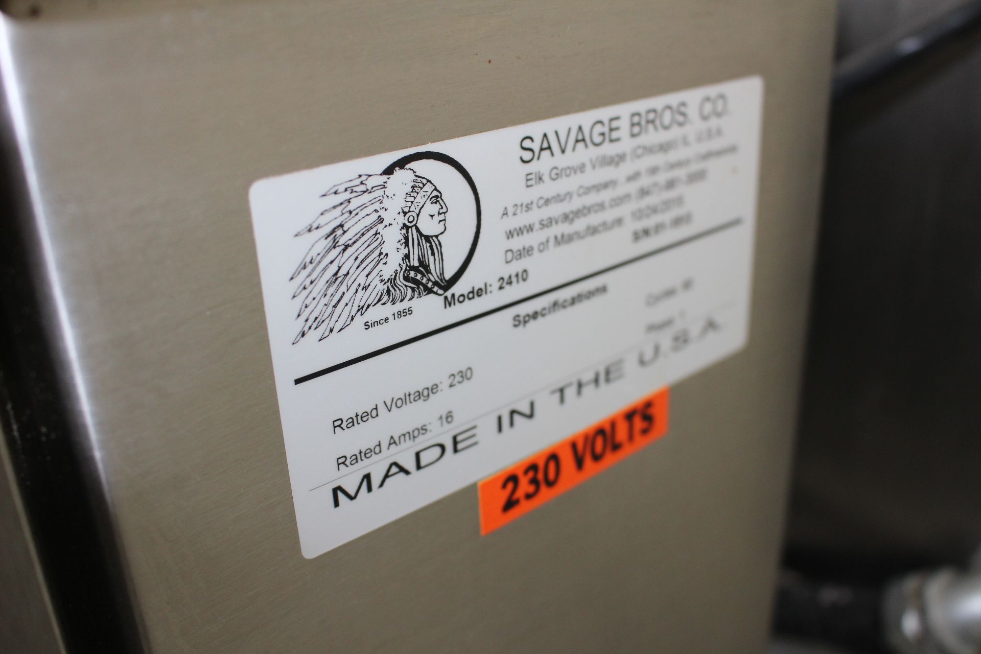 Savage model 2410 Table Top Cooker serial#011513 built 2015, single phase, 50/60 hz, 208/240 - Image 3 of 3