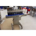 Entrepack Band Sealer with Temperature controls with 7" wide x 36" long belt on casters, 110 volts ~
