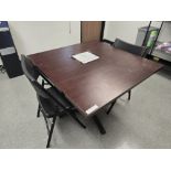 TABLE W/ 2 FOLDABLE CHAIRS