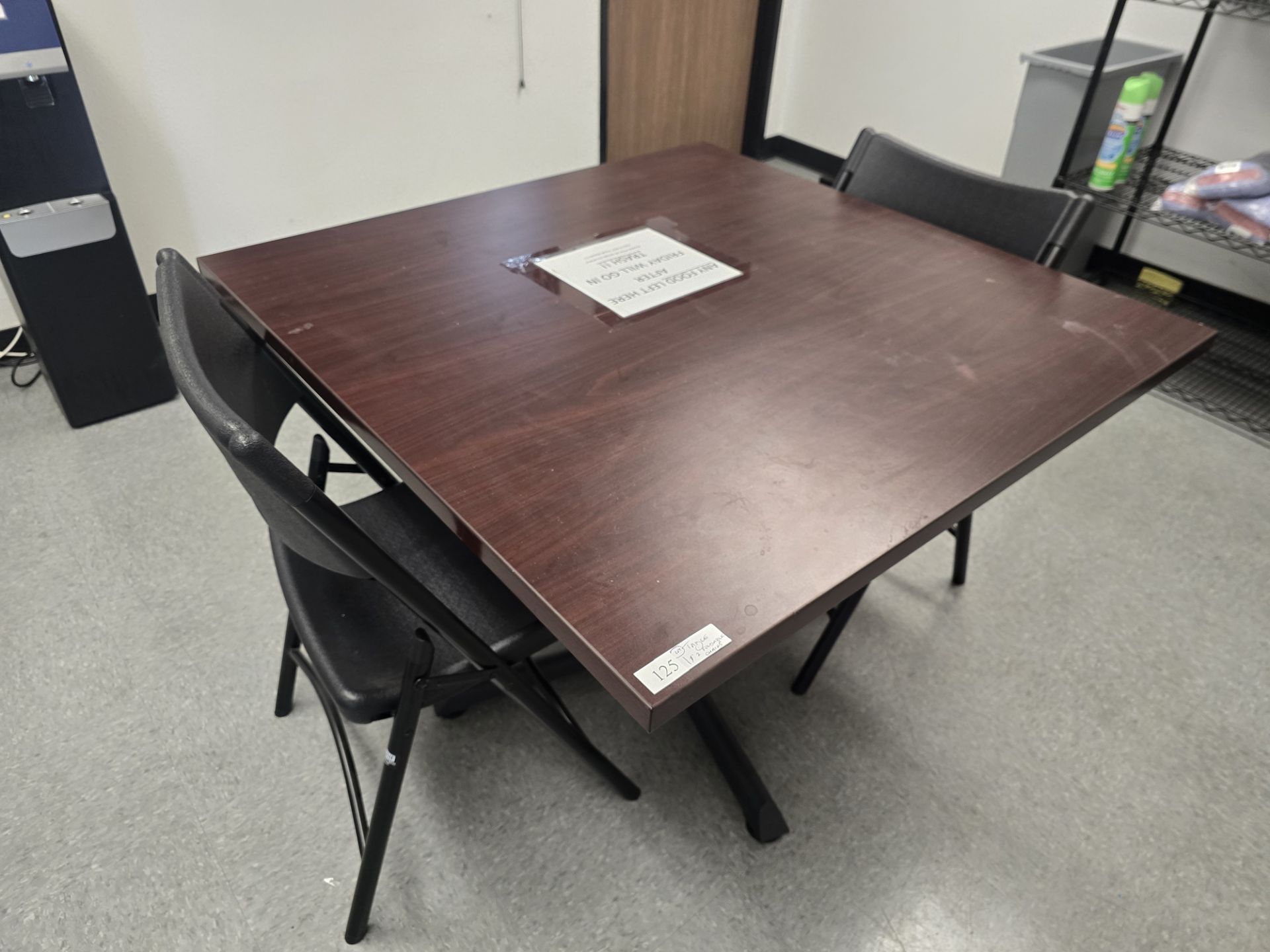 TABLE W/ 2 FOLDABLE CHAIRS