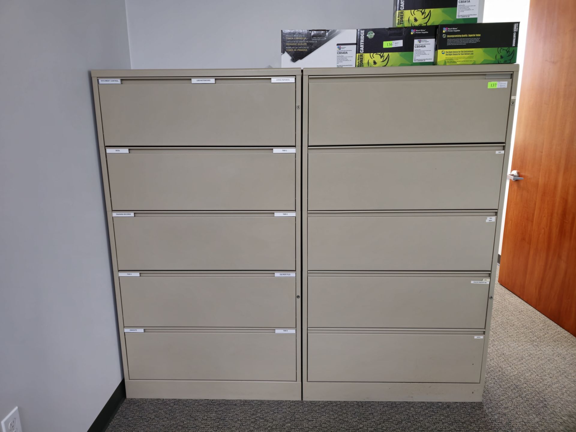 BEIGE LATERAL FILING CABINETS