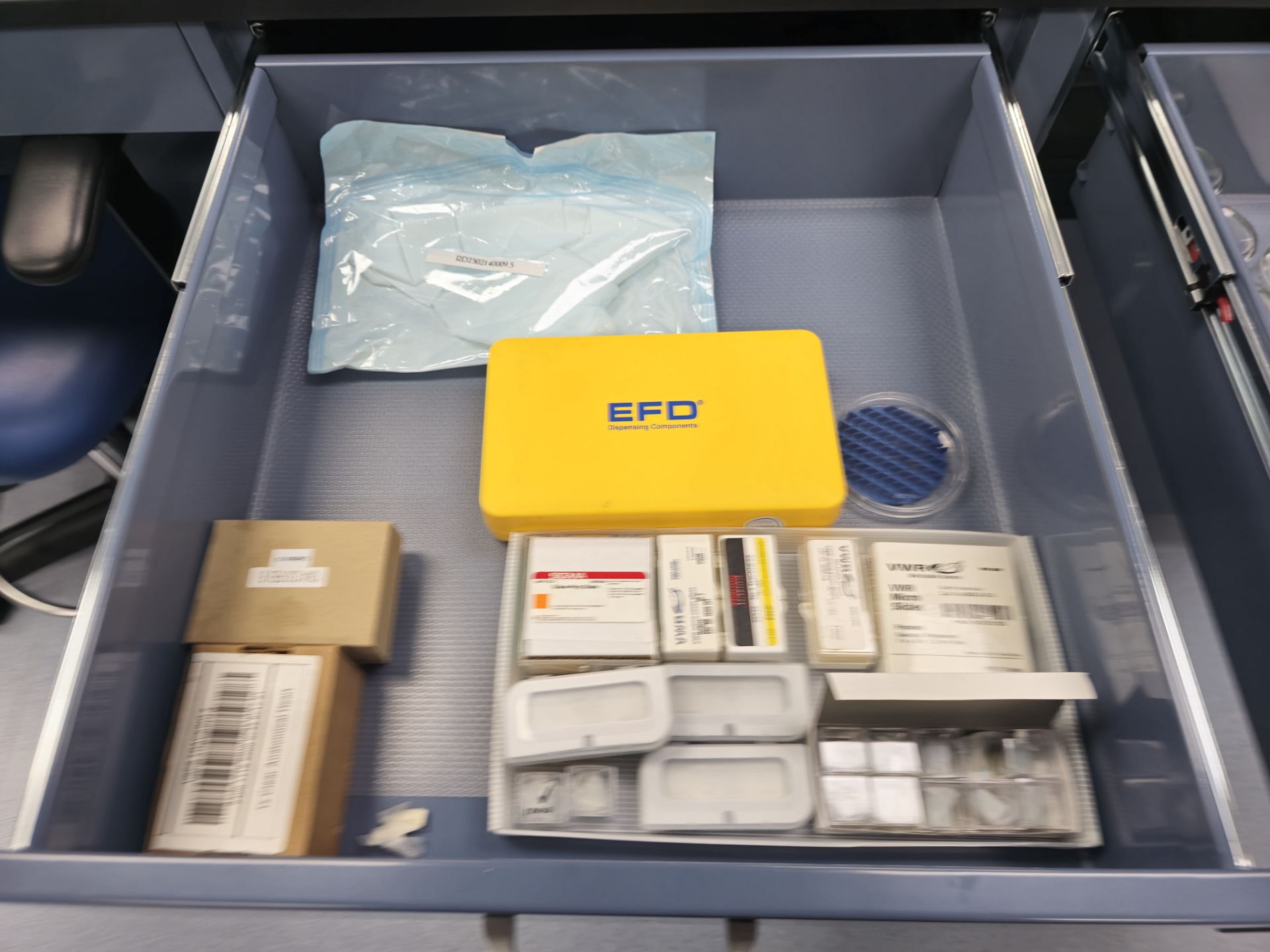 ALL CONTENTS IN ISLAND CABINETS PLATES, CONTAINERS, SYRINGES, TUBES, SALINE & MORE - Image 2 of 6