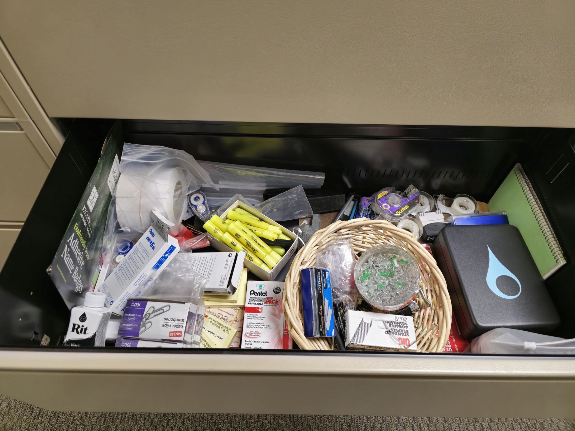 ASST OFFICE SUPPLIES IN ONE CABINET