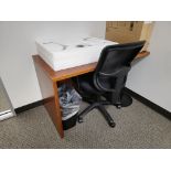 BLACK OFFICE CHAIR AND DESK