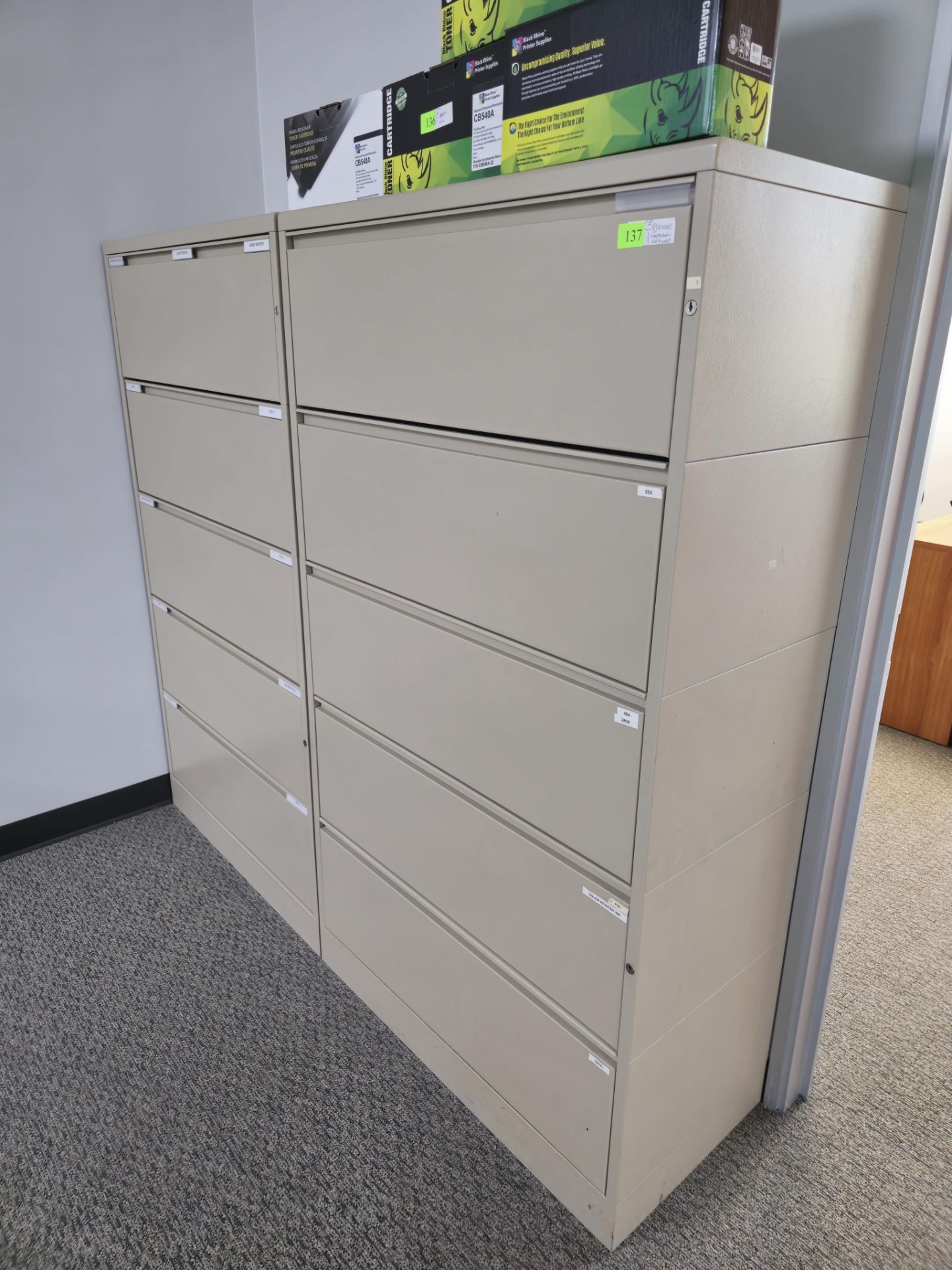 BEIGE LATERAL FILING CABINETS - Image 2 of 2