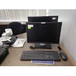 2 MONITORS KEYBOARD AND MOUSE