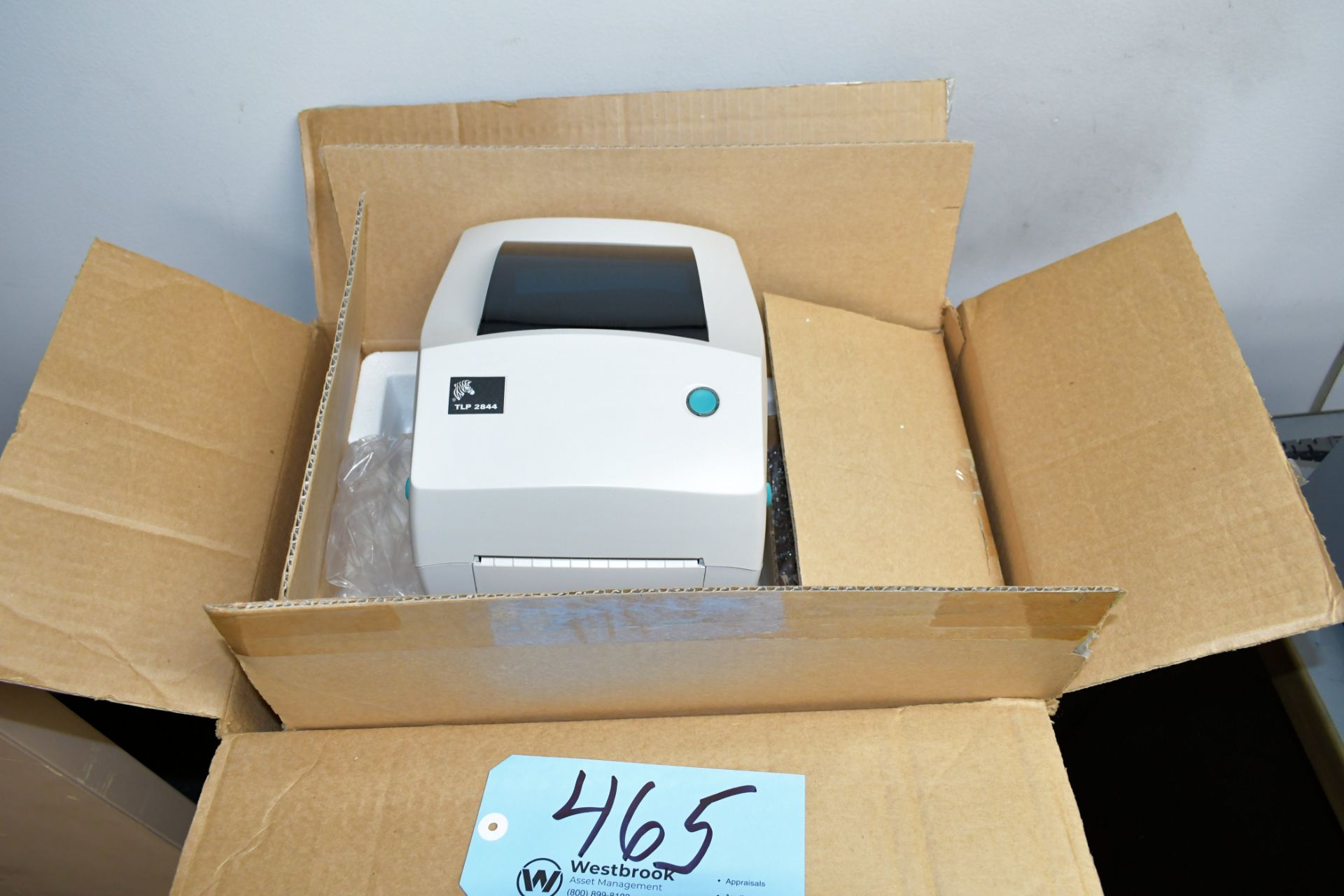 Packaged Zebra ZLP 2844 Label Printer, with Software