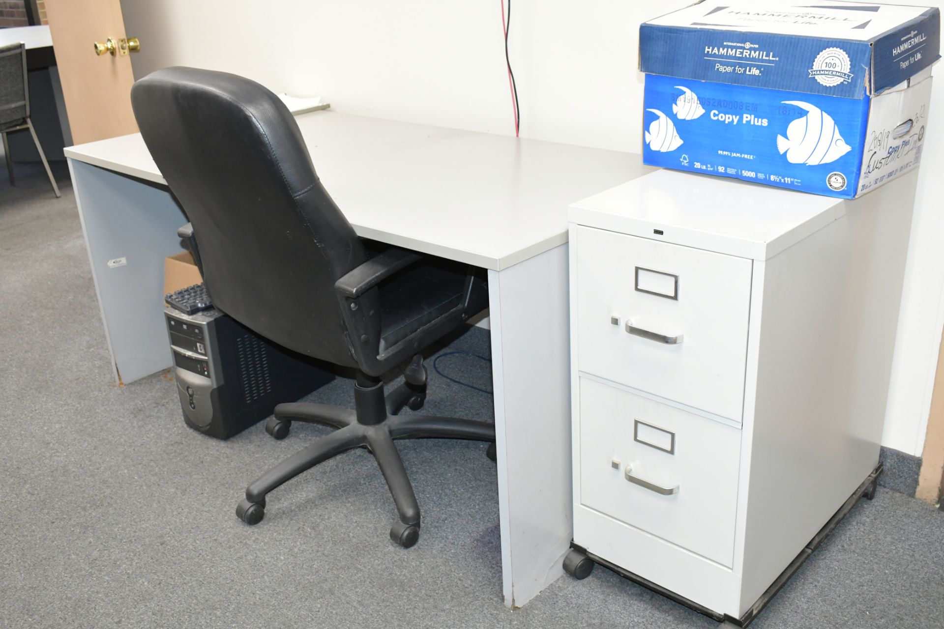 Lot-(3) Desks, (3) Chairs, and (1) File Cabinet, (Phones Not Included) - Image 2 of 2