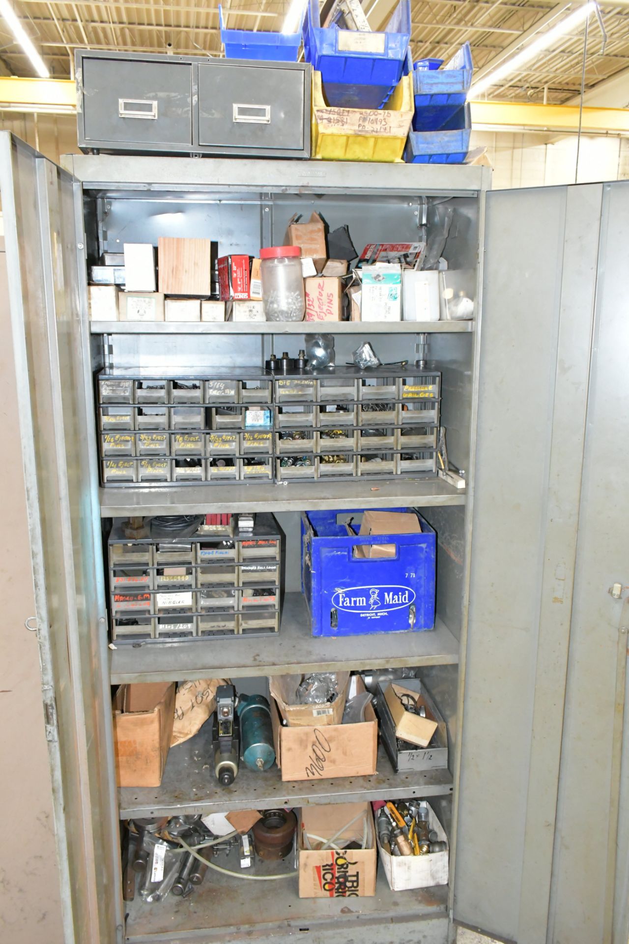 Lot-(1) 2-Door Supply Cabinet with Misc. Shop Contents and Parts Bins - Image 2 of 2