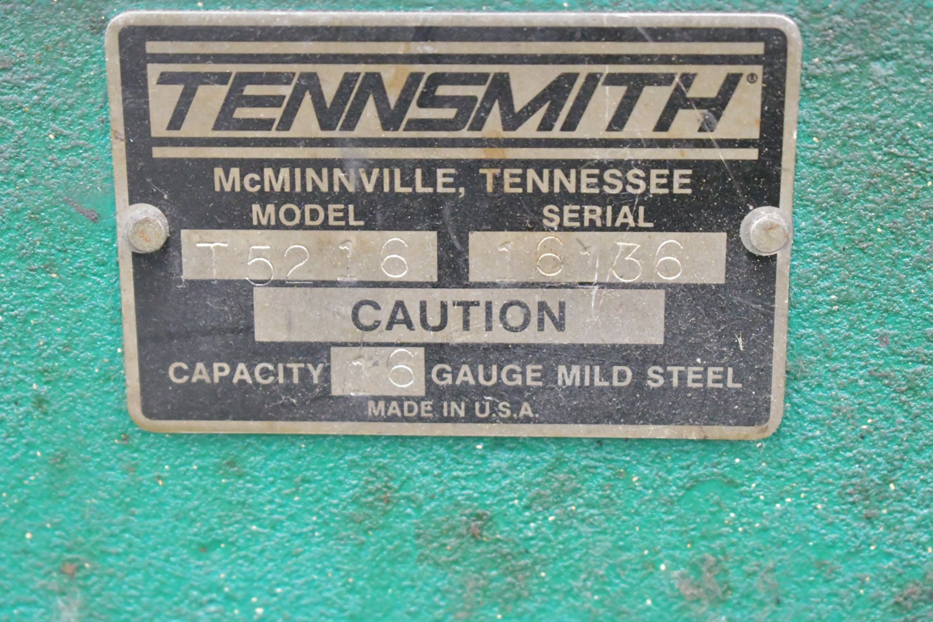 Tennsmith Model T5216, 52" x 16-ga. Mild Steel Capacity Foot Operated Shear - Image 2 of 2