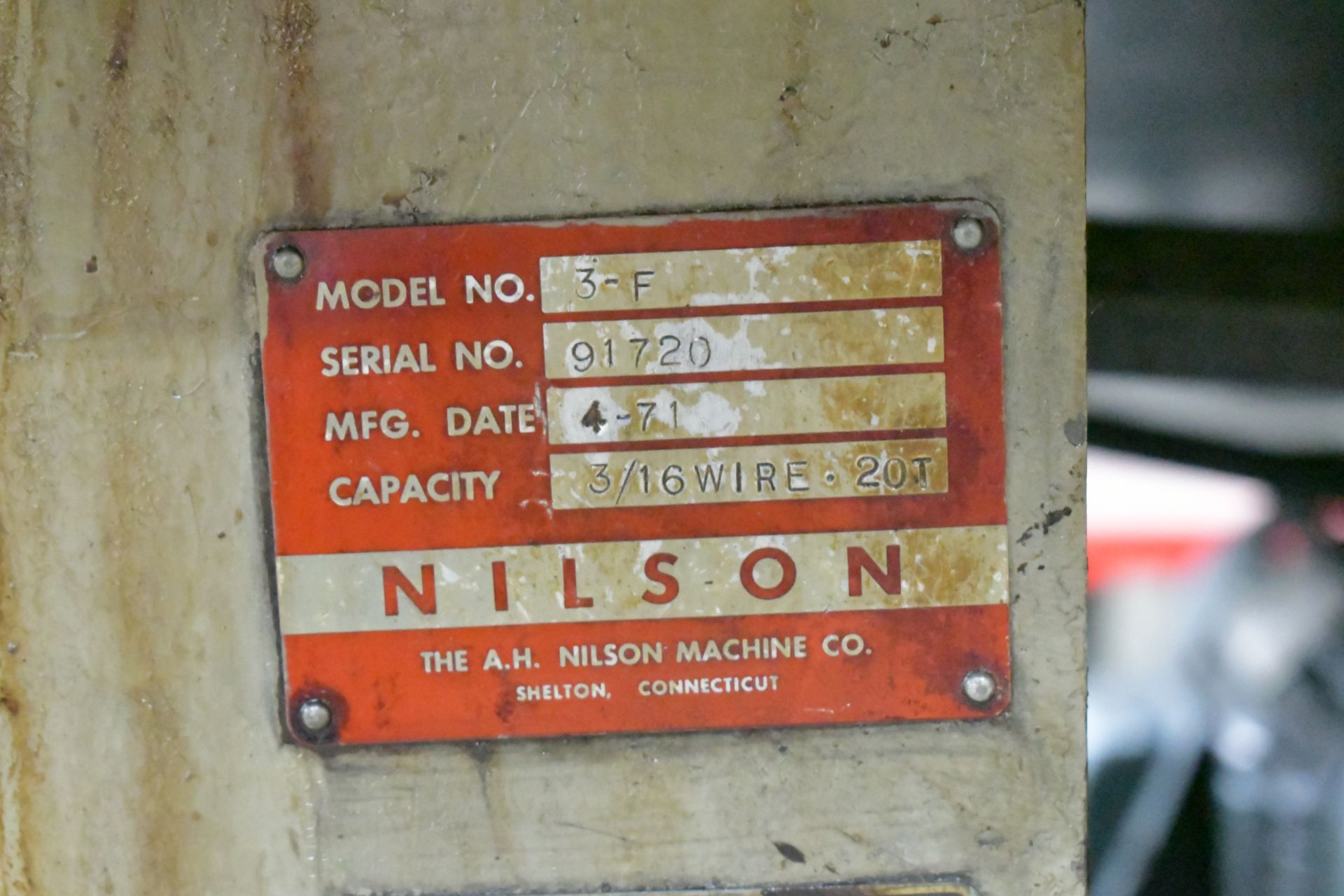 Nilson Model 3, 4-Slide Machine, 3/16 Wire 20T Capacity - Image 4 of 4