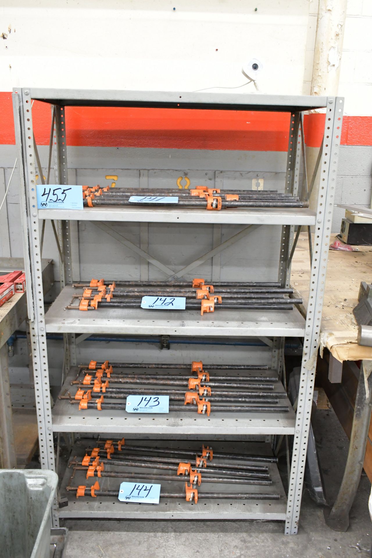 Lot-(3) Various Work Benches, (1) Shelving Unit, and (1) Steel Layout Table, - Image 3 of 6