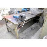 34" x 73" x 1/4" Steel Welding Table with 6" Rotary Bench Vise