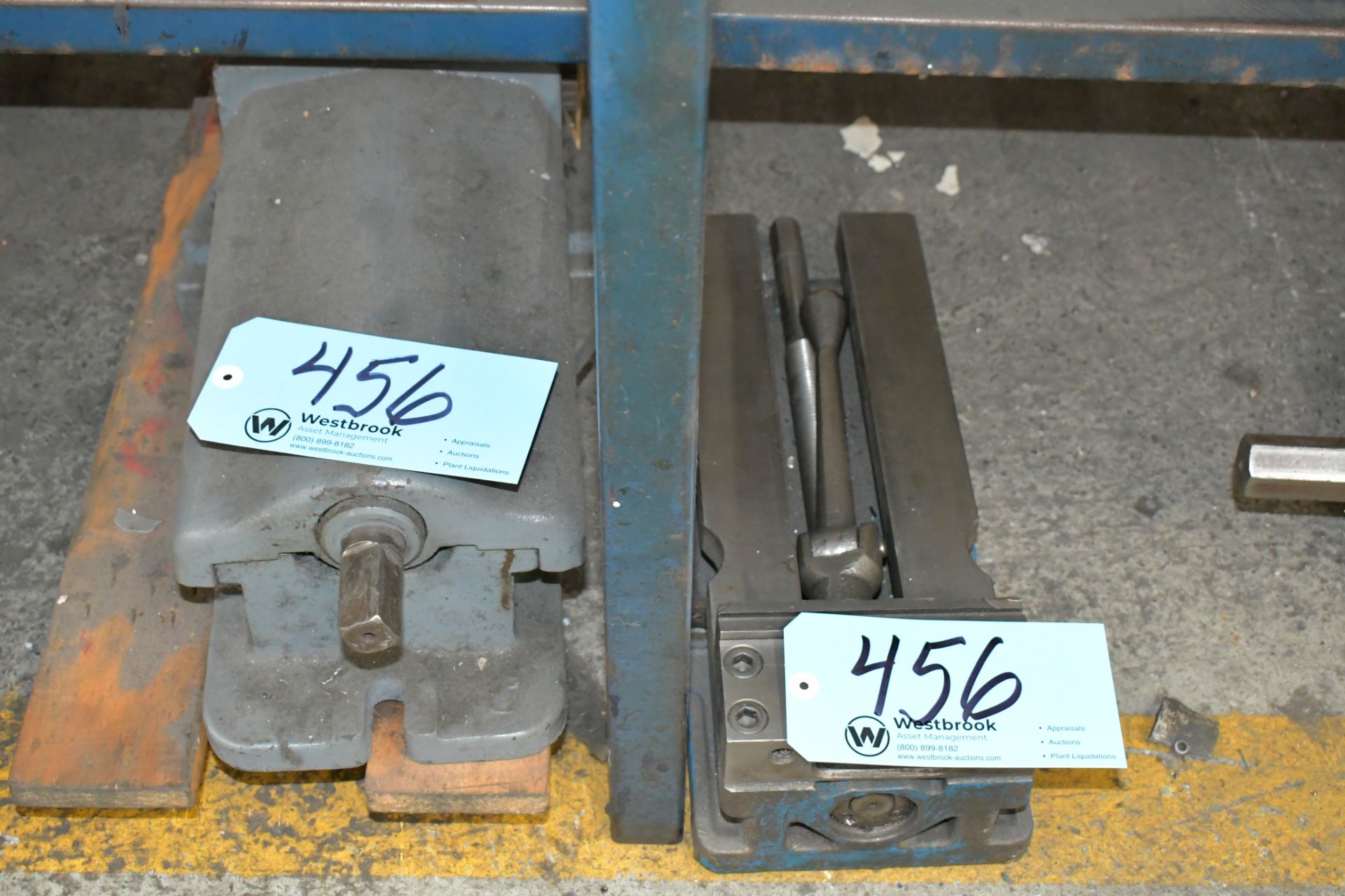 Lot-Tooling, (3) Machine Vises (Need Repair), and (1) Indexing Bending Die on Floor - Image 3 of 4