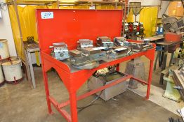 Red Steel Bench, (Contents Not Incuded), (Not to Be Removed Until Empty)