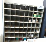 Lot-Open Bin Organizer Cabinet with Misc. Contents