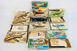 Airfix - Frog - 10 boxed plastic military aircraft model kits in 1:72 scale.