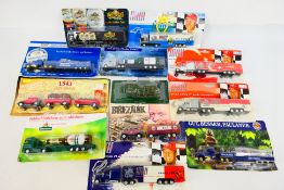 A carded collection of predominately German Beer model trucks in 1:87 / HO scale.