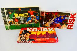 Palitoy - Ariel - Arrow Games - 3 x boxed vintage board games, Kojak, Risk and Wembley.