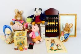 Beatrix Potter - A small group of Beatrix Potter soft toys, including Mrs.