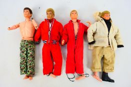 Palitoy - Action Man - Four unboxed flock haired Action Man figures.