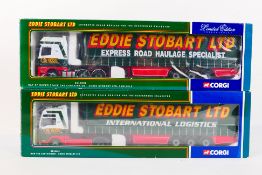 Corgi - Two boxed diecast 1:50 scale Limited Edition model trucks in Eddie Stobart liveries.