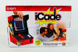 ION - iCade - Arcade Cabinet for Ipad. A boxed, sealed ION iCade, Arcade Cabinet for iPad.
