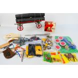 Mamod - Meccano - Elastolin - Sawyers - A collection of vintage items including Meccano parts,