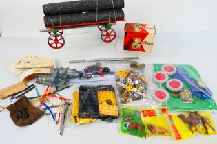 Mamod - Meccano - Elastolin - Sawyers - A collection of vintage items including Meccano parts,