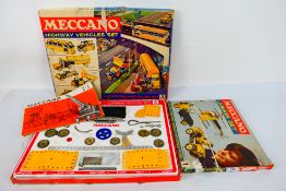 Meccano - 2 x boxed Meccano sets, Junior Set No.1 and Highway Vehicles Set No.3.