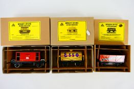 Bassett-Lowke - 3 x boxed O gauge wagons, Esso tanker # BL99065,