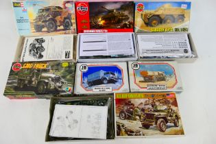 Airfix - Revell - JB Models - Other Seven boxed plastic military vehicle model kits in 1:72 and