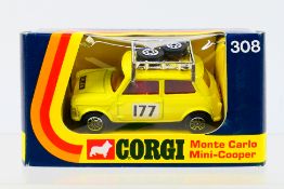 Corgi - A boxed Monte Carlo Mini Cooper in yellow with red interior # 308.