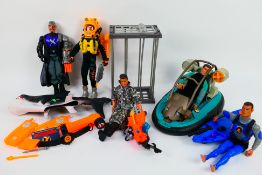 Hasbro - Action Man - A group of unboxed Action Men with some accessories including Surf Attack,