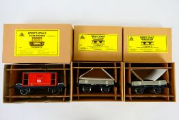 Bassett-Lowke - 3 x boxed O gauge wagons,