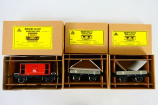 Bassett-Lowke - 3 x boxed O gauge wagons,