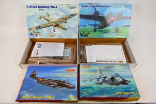 Xtrakit - Valom - Four boxed 1:72 scale plastic military aircraft model kits.