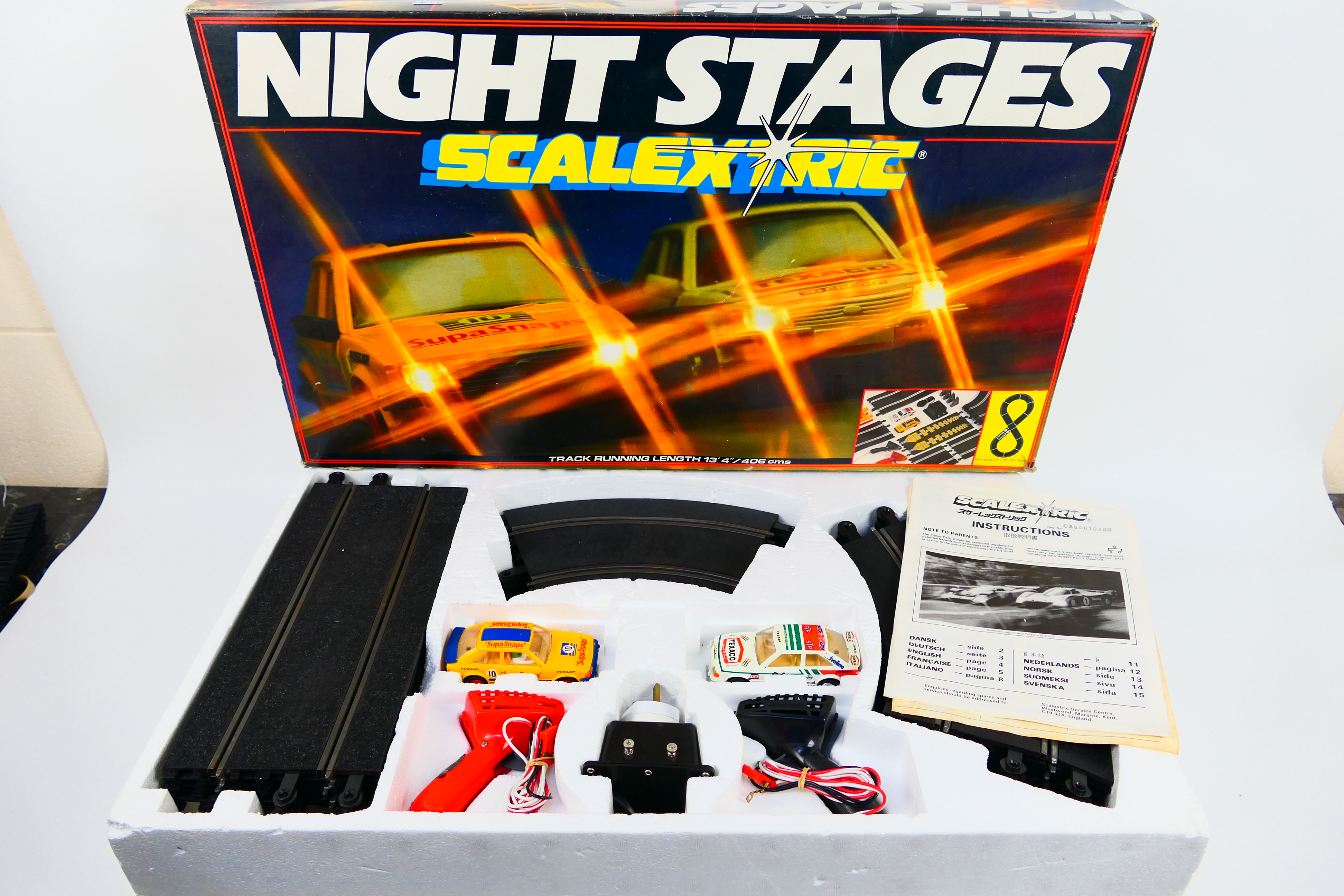 Scalextric - A boxed Scalextric Ford Escort Night Stages set # C850.