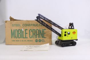 Louis Marx - A boxed Marx steel constructed mobile crane - The 'Lumar Contractors' crane comes with