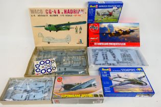 Italeri - Airfix - Revell - Five boxed 1:72 scale plastic military aircraft model kits.