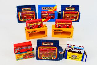 Matchbox - 8 x boxed The Londoner bus collectors club models, Windsor Meet 1977, MICA 1987,