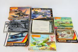 Matchbox - Six boxed 1:72 scale plastic military aircraft model kits from Matchbox.