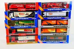 Corgi - A collection of 10 boxed diecast 1:64 scale model trucks mainly from Corgi's 'Superhaulers'